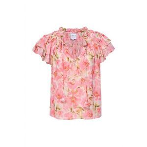 Misa Los Angeles Floral Print V-Neck Blouse Size Small Multi Classy Elegant